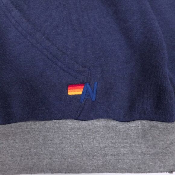 AVIATOR NATION 5 STRIPE HOODIE NAVY Fleece Jacket Athleisure Beachy 90s Y2k XXL - Picture 5 of 8
